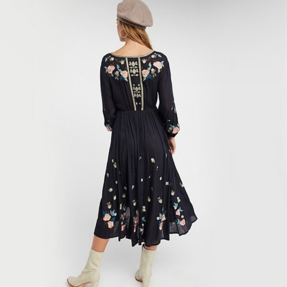 Free People The Enchanted Forest Embroidered Midi Dress New - Picture 8 of 15